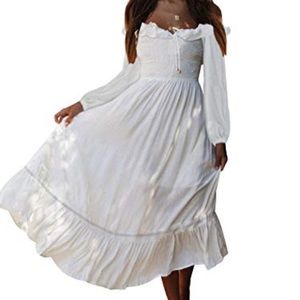 Cotton dress light weight solid white